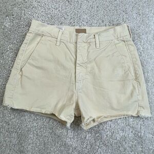 MOTHER The Shaker Prep Short Short Fray Sesame Coastal Pale Yellow size 25